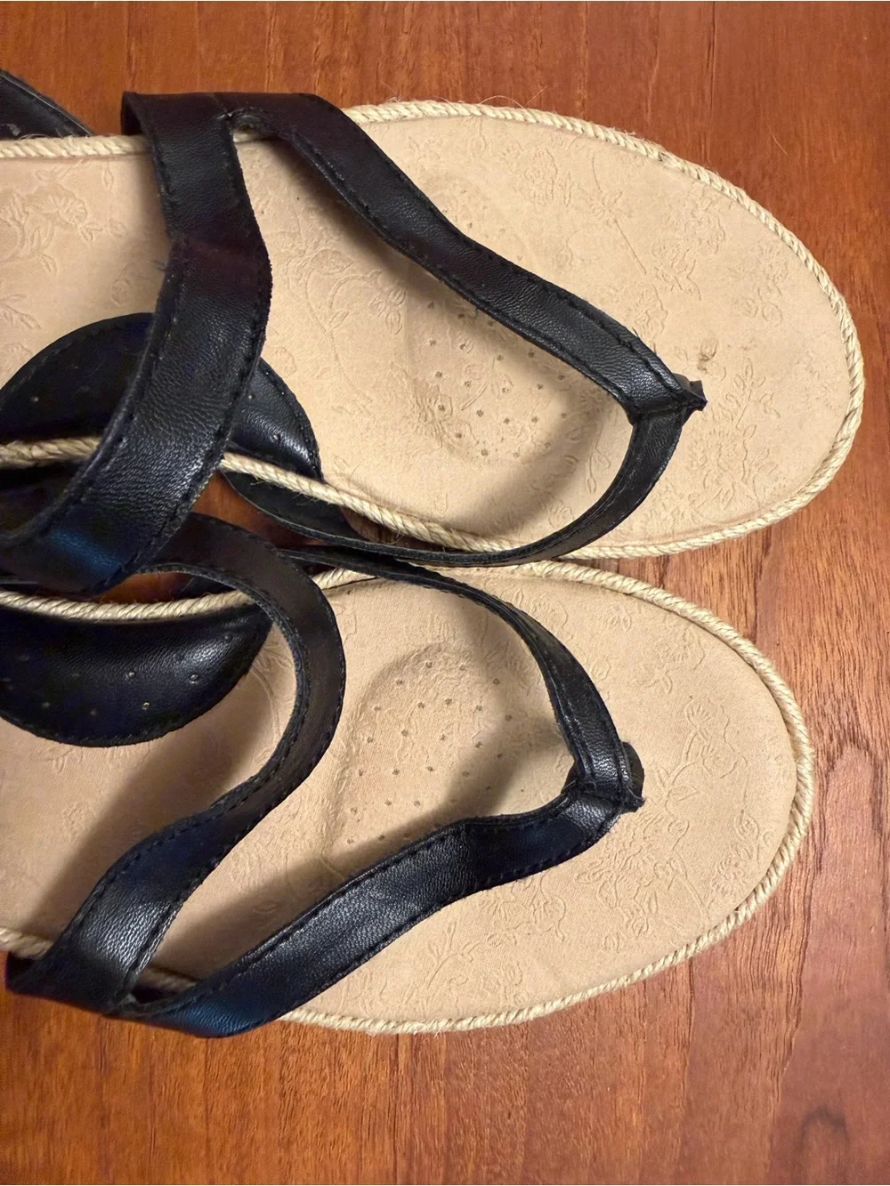 boc Black Strappy Toe-Ring Sandals with Ankle Buckle